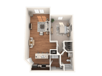 1 bed 1 bath 815 Square-Feet Sanctuary Floor Plan at The Oasis at Brandon, Riverview, FL