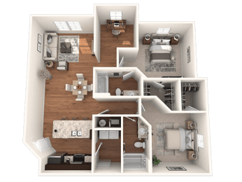 2 bed 2 bath 1177 Square-Feet Oasis Floor Plan at The Oasis at Brandon, Riverview, 33578