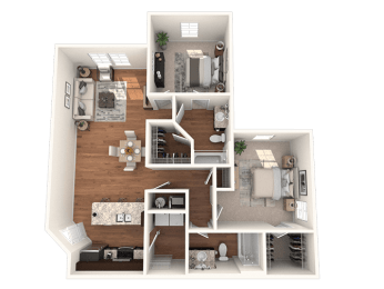 2 bed 2 bath Starting from 1189 Square-Feet Serenity Floor Plan at The Oasis at Brandon, Riverview