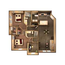 2 Bed 2 BathOasis Floor Plan at The Oasis at Moss Park, Florida, 32832