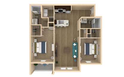 2 bed 2 bath Serenity I Floor Plan with 1201 square feet at The Oasis at Lakewood Ranch, Bradenton, FL