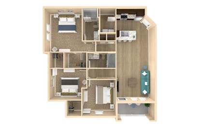 3 bed 2 bath Vista Floor Plan with 1333 square feet at The Oasis at Lakewood Ranch, Florida, 34211