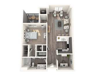 1 bed 1bath Horizon Floor Plan at The Oasis at Plymouth, Massachusetts, 02360