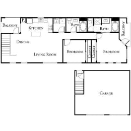 2 bed 2 bath floor plan B at The Aliante by Picerne, Scottsdale, 85259