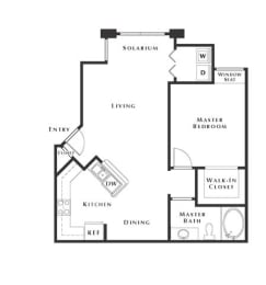 1 bed 1 bath floor plan at The Belmont by Picerne, Las Vegas