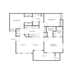 3 bed 2 bath floor plan at The Belmont by Picerne, Las Vegas, Nevada