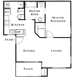 1 bed 1 bath floor plan at The Summit by Picerne, Henderson
