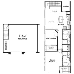 2 Bedroom Loft Floor Plan at The Presidio by Picerne, N Las Vegas, Nevada