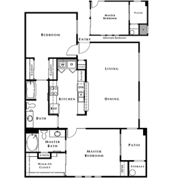 2 Bedroom 2 Bathroom Floor Plan at The Pavilions by Picerne, Las Vegas, 89166