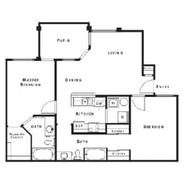 2 bed 2 bath floor plan A at The Equestrian by Picerne, Henderson, Nevada