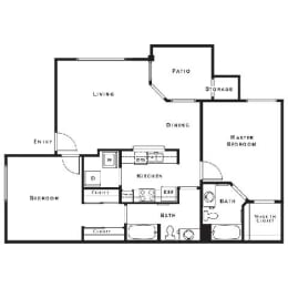 2 bed 2 bath floor plan B at The Equestrian by Picerne, Henderson