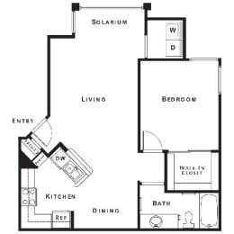 1 bed 1 bath floor plan at The Equestrian by Picerne, Henderson, NV, 89052