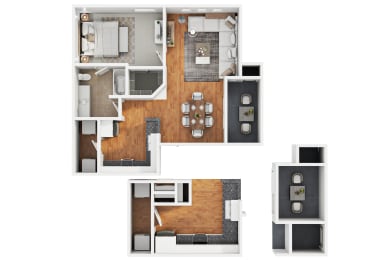 a floor plan of a house with a bedroom and a living room