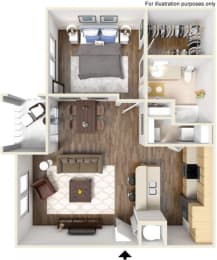 Cypress Floor Plan at Oakleaf Plantation Apartments in Jacksonville, FL