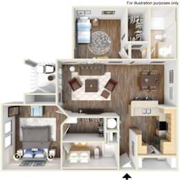 Live Oak 3D Floorplan at Oakleaf Plantation in Jacksonville, FL