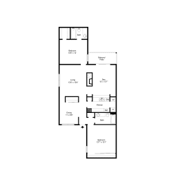Floor Plan B9 at Davenport Apartments in Dallas, TX
