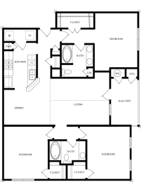D1 2D Floorplan at Wellington Ridge in Lawrenceville, GA