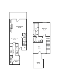 Whitestone floor plan, 1 bed, 1.5 bath, 1153sf, Chisholm Place Apartments in Plano, TX