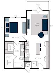 A2, 1Bed/1Bath, 720 sq. ft. at the Alastair at Aria Village Apartments in Sandy Springs, GA