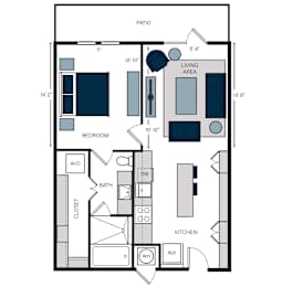 A3, 1Bed/1Bath, 766 sq. ft. at the Alastair at Aria Village Apartments in Sandy Springs, GA