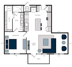 A6, 1Bed/1Bath, 873 sq. ft. at the Alastair at Aria Village Apartments in Sandy Springs, GA