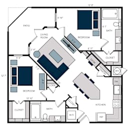B7, 2Bed/2Bath, 1,136 sq. ft. at the Alastair at Aria Village Apartments in Sandy Springs, GA