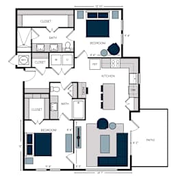 B8, 2Bed/2Bath, 1,191 sq. ft. at the Alastair at Aria Village Apartments in Sandy Springs, GA