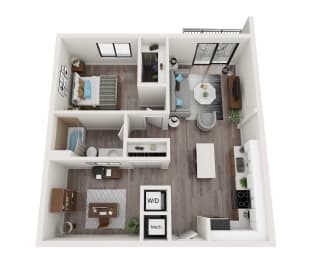 A12D Floor Plan at Alameda West, Florida, 33144
