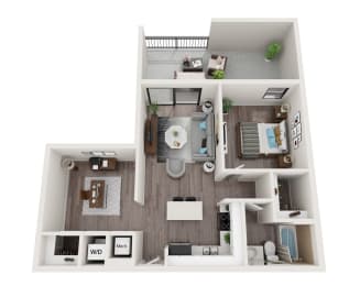 A13D Floor Plan at Alameda West, Miami, FL, 33144