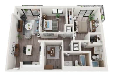 B13D Floor Plan at Alameda West, Florida, 33144