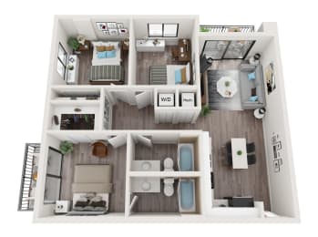 B15D Floor Plan at Alameda West, Miami, FL