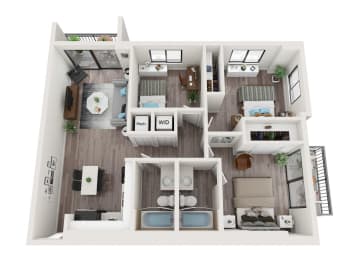 B16D Floor Plan at Alameda West, Miami, 33144