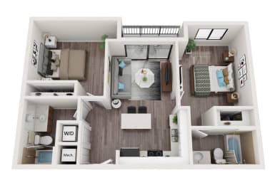 B2 Floor Plan at Alameda West, Miami, 33144