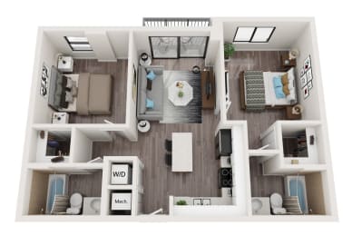B4 Floor Plan at Alameda West, Miami