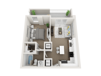 1 bedroom 1 bathroom floor plan F at Blue Lagoon 7, Florida, 33126