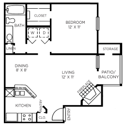 Catalina Floor Plan at The Players Club of Brentwood Apartments in Nashville, Tennessee