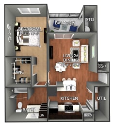 A2 Floor Plan at Creekside on Parmer Lane Apartments in Austin, Texas, TX