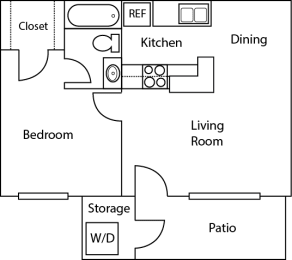Floor Plan A at Cypress Creek Crossing Apartment Homes in Houston, Texas, TX