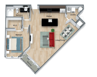 Canary Floor Plan at  Dunedin Commons Apartment Homes in Dunedin, Florida, FL