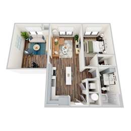 A1-4, 1Bed/1Bath, 903 sq. ft. at the Epoch on Eagle Apartments in Denton, TX
