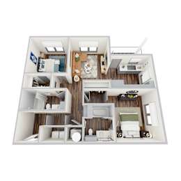 B2, 2Bed/2Bath, 940 sq. ft. at the Epoch on Eagle Apartments in Denton, TX