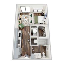 S1, Studio/1Bath, 507 sq. ft. at the Epoch on Eagle Apartments in Denton, TX