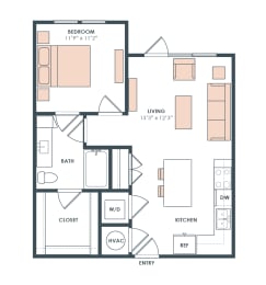 A2 floor plan at Era Apartment in Denton, TX