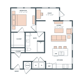 A6 floor plan at Era Apartment in Denton, TX