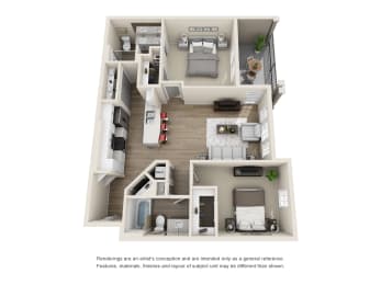 C 3D Floorplan at Evergreen at Southwood in Tallahassee, FL
