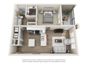 A 3D Floorplan at Evergreen at Southwood in Tallahassee, FL