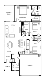 Gingko - 3 Bedroom 2 Bath 1,536 Sq. Ft. Floor Plan at Beacon at Meridian, San Antonio, 78245