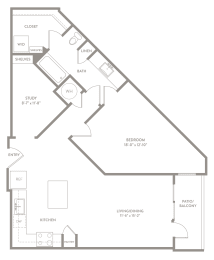 A7 floor plan of Knox Heights in Dallas, TX