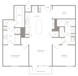 B1 floor plan of Knox Heights in Dallas, TX