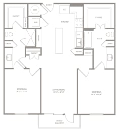 B6 floor plan of Knox Heights in Dallas, TX